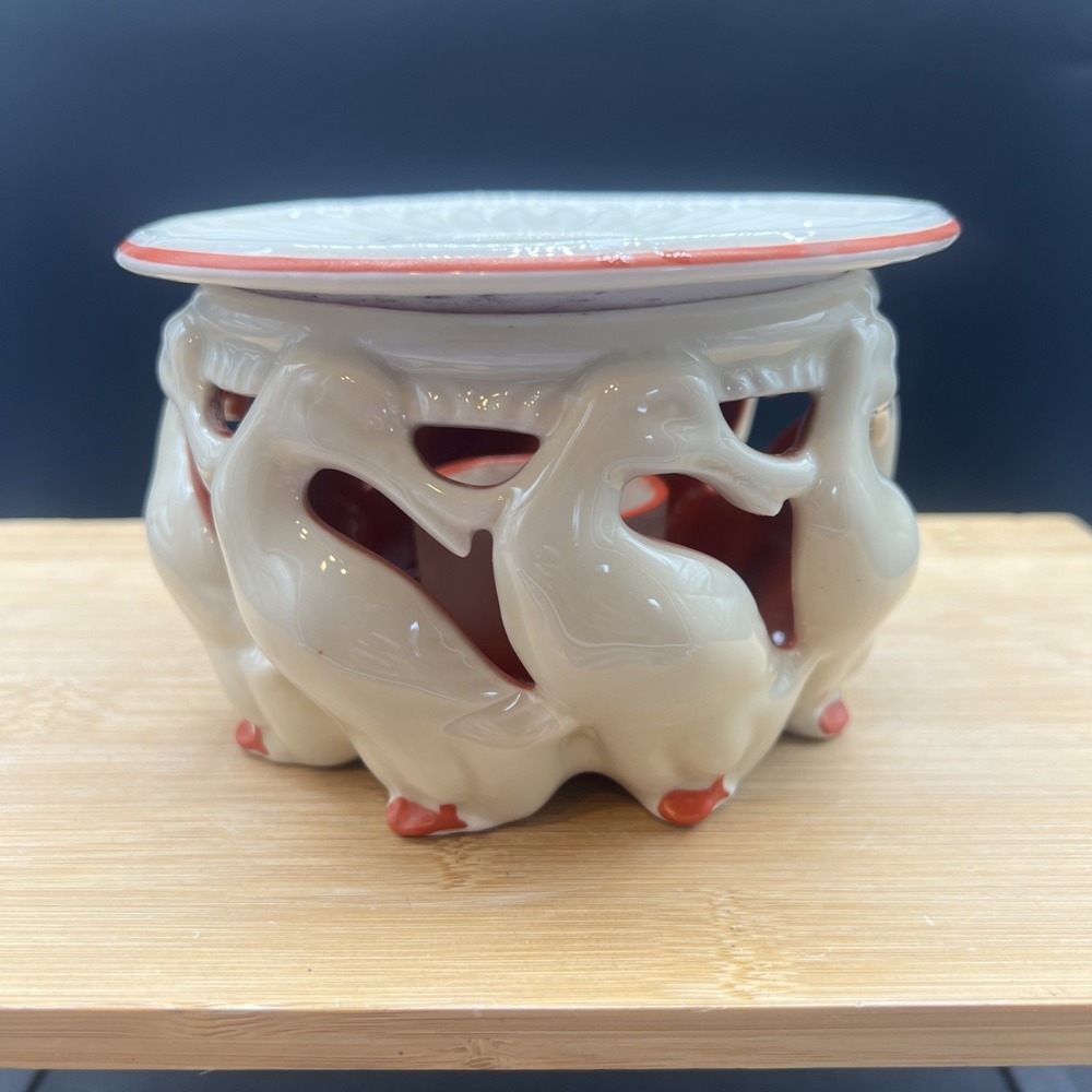 VTG Neu Tettau Bavaria Porcelain Art Deco Tealight Votive Candle Holder Goose